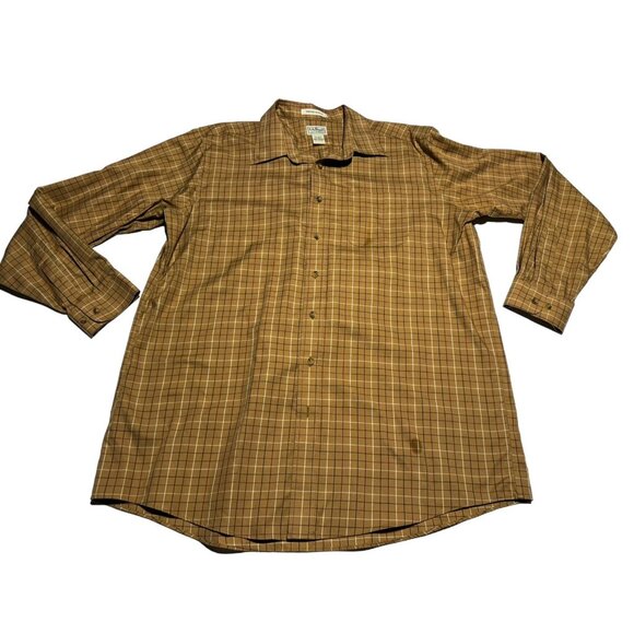 L.L. Bean Plaid Shirt Beige Size XLT - Picture 7 of 7